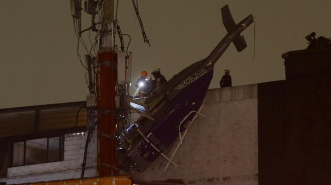 Helicóptero accidentado en Manrique, Medellín